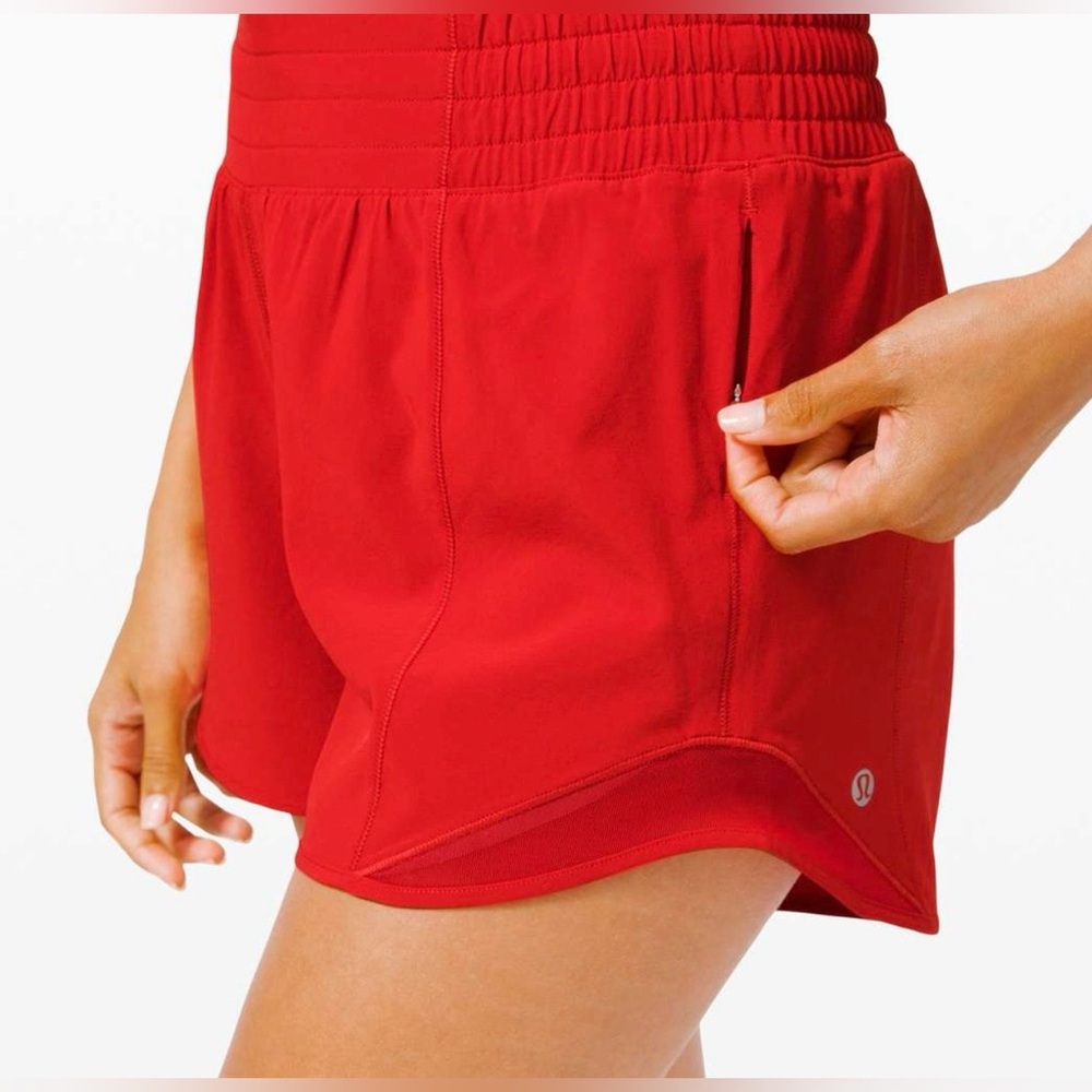 ❤️ Lululemon Hotty Hot High-Rise Lined Short 4” ~ Dark Red ~ Size 2